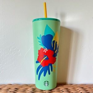 STARBUCKS Hawaiian tropical hibiscus 2020 Hawaii tumbler cup 24oz